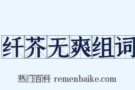 纤芥无爽组词是什么意思的图片